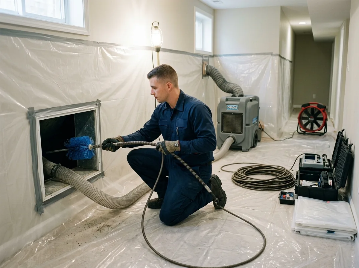 Water extraction equipment removing standing water from a flooded room — water damage restoration in Massachusetts