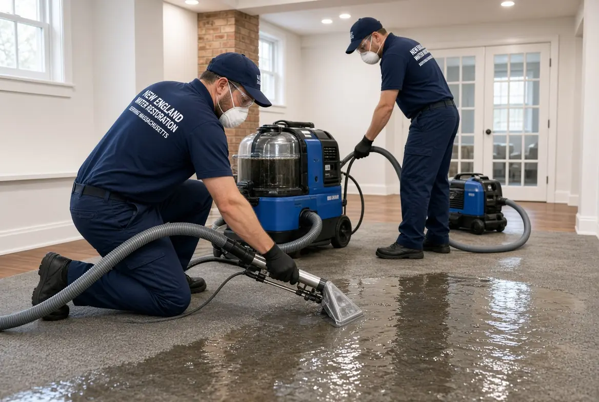 Basement cleanup after a water or sewage backup — water damage restoration in Massachusetts